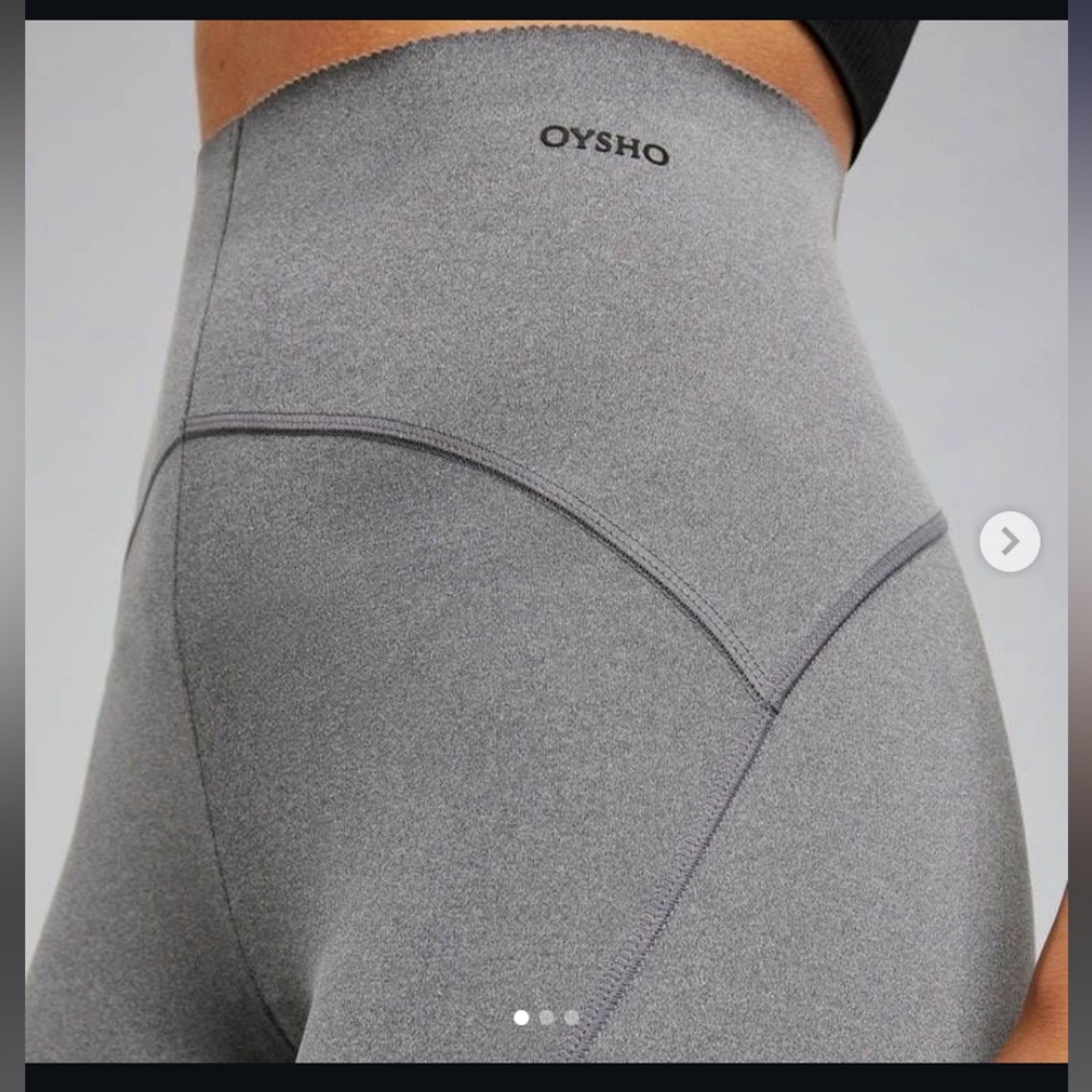 OYSHO Rubber High-Waist Grey Sculpting Leggings